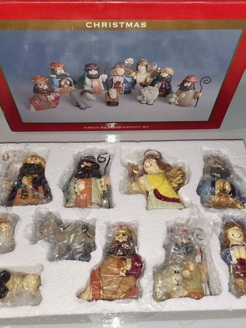 NWT Vintage Christmas Nativity Set - 10 Hand Painted Pieces
